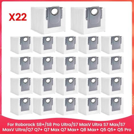 Lot de 22 sacs à poussière pour Roborock S8+, S8 Pro Ultra, S7 MaxV Ultra et S7 Max (1/5)