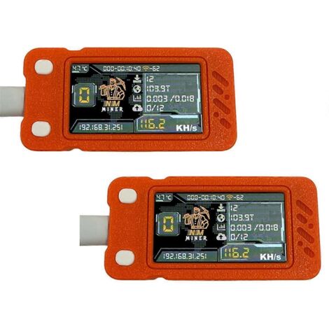 Lot de 2 mineurs Nerdminer améliorés 117KH/s avec écran couleur Mini BTC-Orange- (1/5)