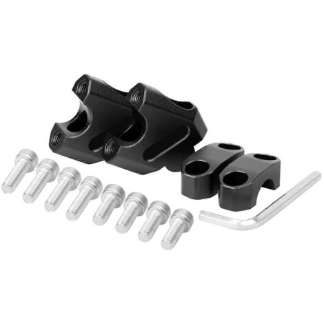 Kit de rehausseurs de guidon de 22 mm pour moto, noir (1/5)