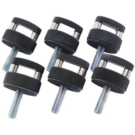 Lot de 6 vis moletées à démontage rapide pour toit rigide de voiture, couleur noire. (1/5)