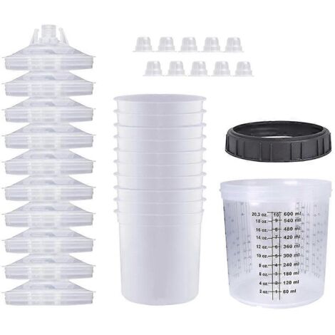ensemble de pulvérisation de peinture avec réservoir et godet de mélange 600 ml (1/5)