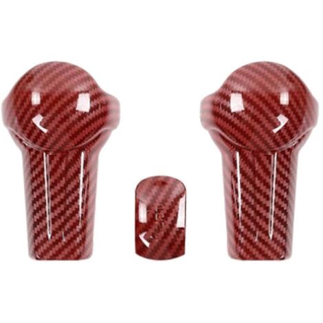 Kit de garniture de pommeau de levier de vitesse en fibre de carbone rouge pour-- (1/5)