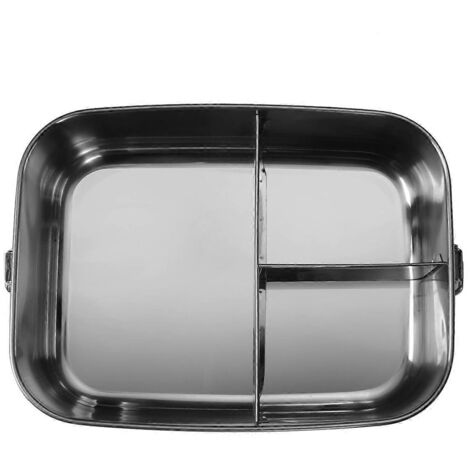 Boîte à lunch Bento en acier inoxydable, 3 compartiments, 1400 ml (1/5)