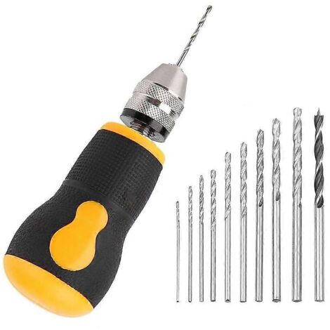 Perceuse manuelle Mini perceuse à main Outil portable Ensemble d'outils Petite perceuse à main-- (1/5)