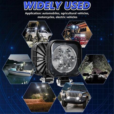 Projecteurs LED rectangulaires pour voiture, camion, quad, SUV et véhicules tout-terrain. (1/5)