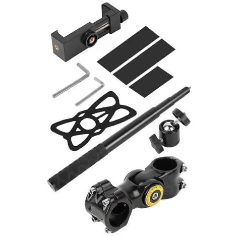 Support de téléphone pour vélo compatible avec les caméras d'action GoPro Max Hero 10 et Insta360 X2 - Noir (1/5)