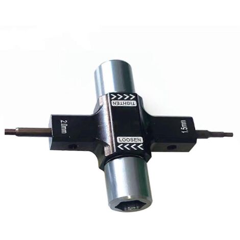 Clé quadruple M5 avec outil à roulement unidirectionnel intégré 1,5 mm/2 mm (1/5)