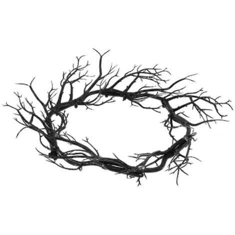Couronne d'Halloween pour porte d'entrée, couronnes d'Halloween en branches noires (1/5)