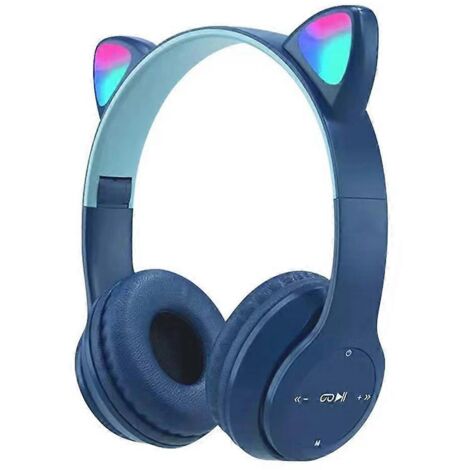 Casque pliable avec micro et éclairage LED RGB, idéal comme cadeau pour l'école ou les jeux vidéo. (1/5)