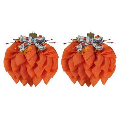 Couronne de citrouilles d'automne faite à la main, couronne de citrouilles de style ferme (1/5)
