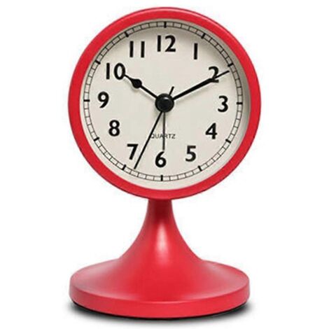 Réveil rond en métal de style nordique, horloge de table silencieuse, décoration intérieure C-- (1/5)