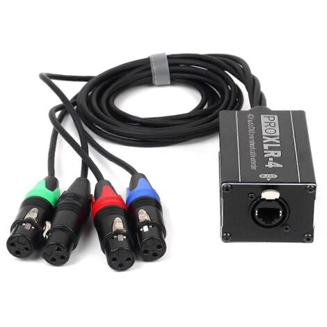 Répartiteur audio RJ45 vers XLR 4 canaux 3 broches femelle-- (1/5)