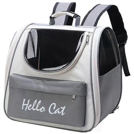 Sac de rangement portable Cat Out grande capacité pour animaux de compagnie, gris-- (1/5)