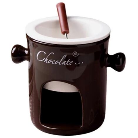 Mug à fondue en céramique pour faire fondre le chocolat, mugs à fondue café-couleur café- (1/5)
