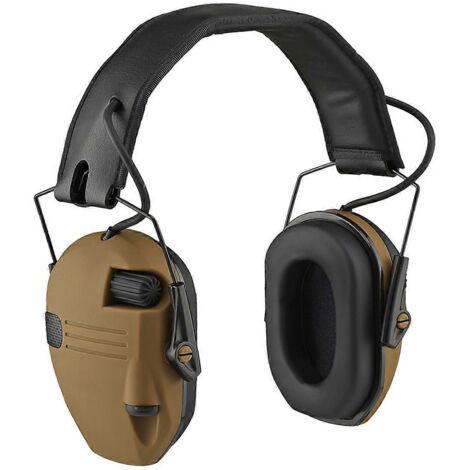Casque antibruit électronique de protection auditive kaki-- (1/5)