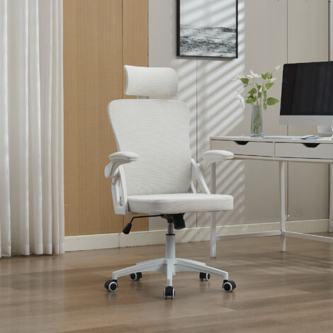 Fauteuil de bureau en filet ergonomique avec soutien lombaire réglable et appui-tête - Chaise exécutive à haut dossier pour maison/bureau (1/5)