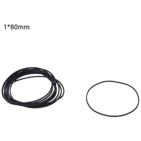 Courroie de remplacement en caoutchouc pour platine vinyle LP, entraînement par courroie, pliable en deux, 80 mm. (1/5)