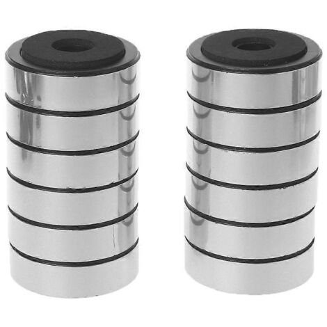 Lot de 12 pieds d'enceintes avec pointes, amortisseurs de chocs - 48 mm x 13 mm - Argent (1/5)