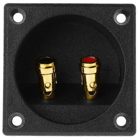 Bornier à ressort pour haut-parleur carré à 2 positions pour montage audio maison ou autoradio. (1/5)