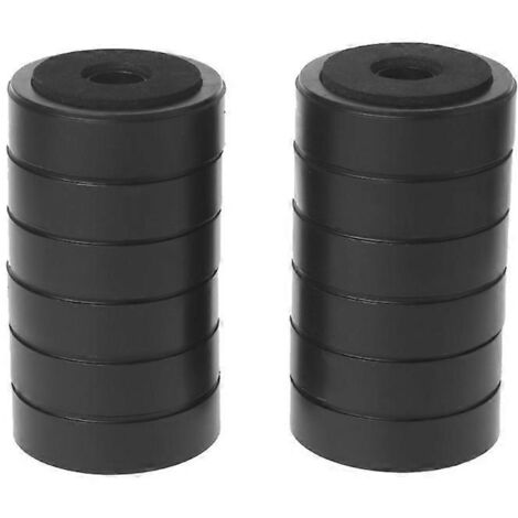 Lot de 12 pieds d'enceintes avec pointes, amortisseurs de chocs - 48 mm x 13 mm - Noir (1/5)