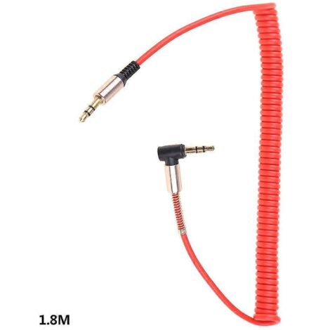 Câble audio 3,5 mm, prise jack 3,5 mm mâle-mâle, câble AUX extensible à ressort (1/5)