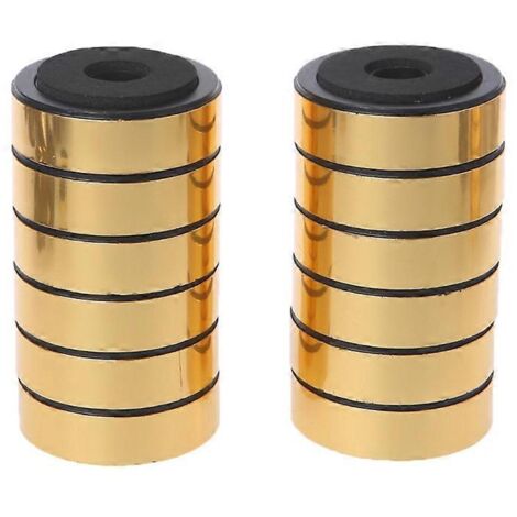 Lot de 12 pieds d'enceintes avec patins, pointes et amortisseurs de chocs - 48 mm x 13 mm - Doré (1/5)