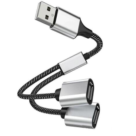 Câble répartiteur USB, connecteur d'extension USB/Type C 1 mâle vers 2/3 femelles - USB vers 2 USB (1/5)