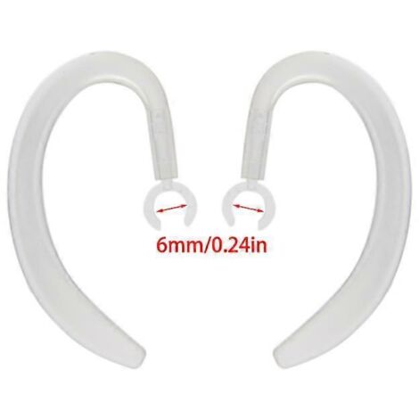 Écouteurs Bluetooth compatibles 6 mm, crochets d'oreille rotatifs en caoutchouc, clips d'oreille - 6 mm - Transparent (1/5)