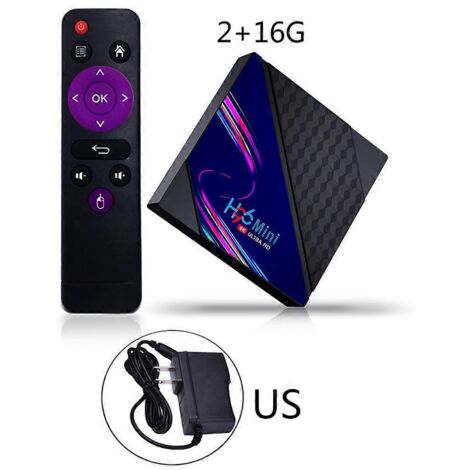 H96 Mini V8 RK3228A 8 Go ou 16 Go pour boîtier TV intelligent compatible 1080p, Wi-Fi, 4K, Bluetooth et lecteur multimédia YouTube. Processeur quadricœur 2 cœurs, 16 Go de RAM, prise US. (1/5)