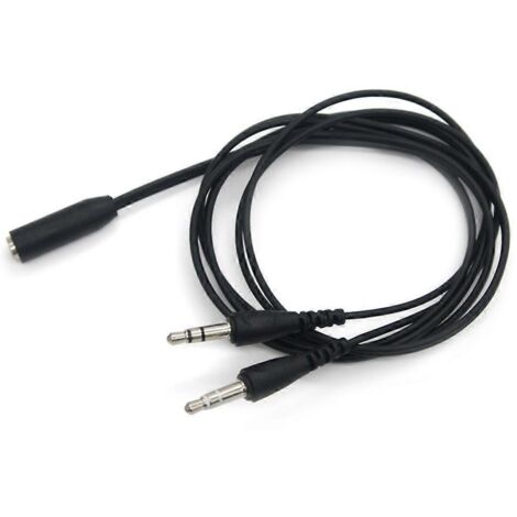 Câble audio 1 à 2 pour casque téléphonique portable, format compact et portable (1/5)
