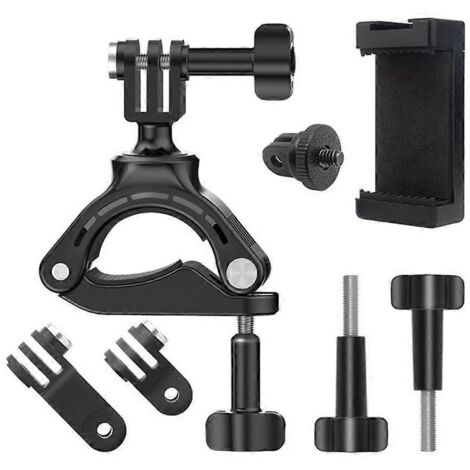 Kit d'accessoires pour support de caméra, adaptateur et fixation sur guidon de vélo pour Hero 9, 10 et 11 - Compatible avec téléphones portables. (1/5)