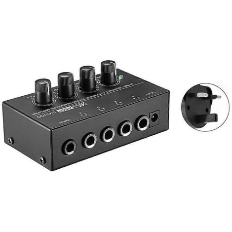 Amplificateur de casque stéréo miniature HA400 à 4 canaux avec adaptateur secteur US//EU/AU-UK- (1/5)
