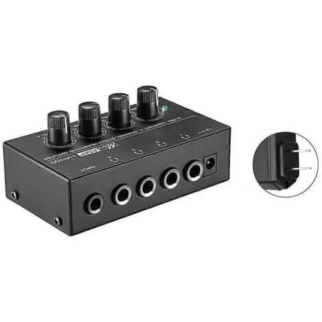 Amplificateur de casque stéréo miniature HA400 à 4 canaux avec adaptateur secteur US//EU/AU-US- (1/5)