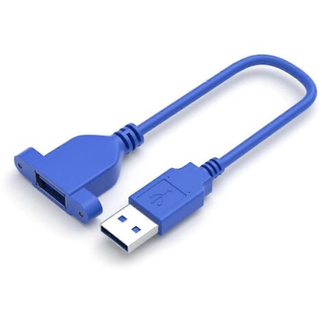 Câble d'extension USB 3.0/USB 2.0 mâle vers femelle de 0,3 m avec vis pour appareils - USB3.0-1m- (1/5)