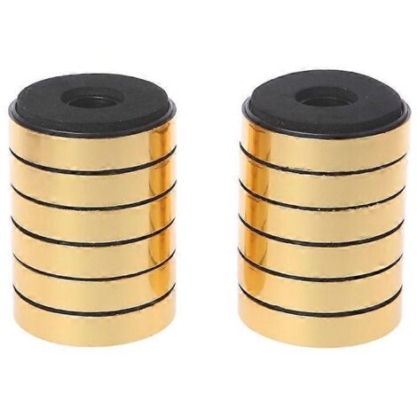 Lot de 12 pieds d'enceintes avec patins, pointes et amortisseurs de chocs - 40,5 mm x 13,5 mm - Doré (1/5)
