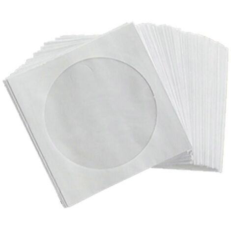 100 pochettes en papier pour DVD 8/12 cm - Pochettes de rangement - 12 cm