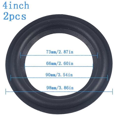 Lot de 2 anneaux en mousse pour haut-parleur, réparation de la suspension - 4 pouces - Diamètre extérieur 98 mm