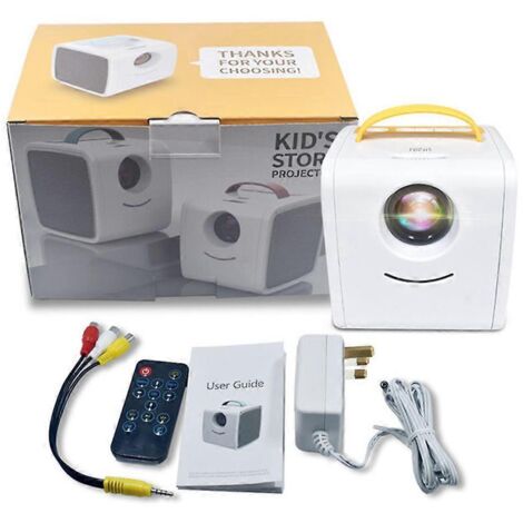 Projecteur domestique avec ports USB/AV/audio, compatible 1080p, prise UE/US/UK (jaune) (1/5)