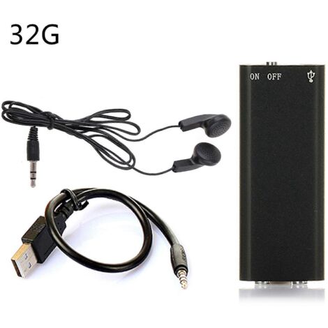 Enregistreurs vocaux à activation vocale, enregistreurs vidéo silencieux dissimulés avec câble USB - 32 Go (1/5)
