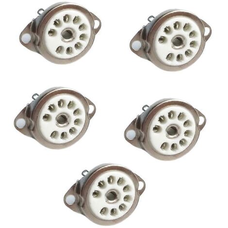 Lot de 5 supports de tubes en céramique de qualité, 9 broches, support de tube à vide 9 broches - GZC9 C 1- (1/5)