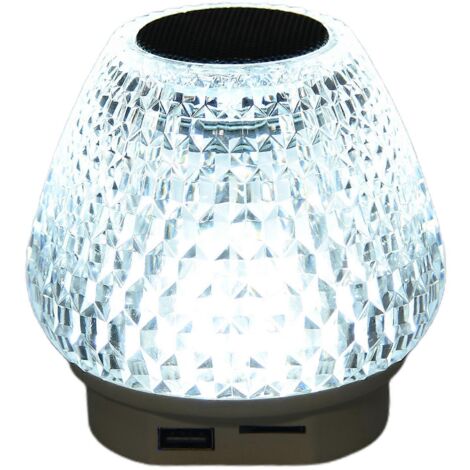 Veilleuse musicale en cristal pour table de chevet, lampe de nuit stable à poser sur une table. (1/5)