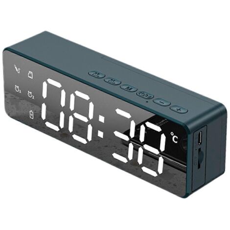 Réveil LED avec haut-parleur portable USB, caisson de basses et haut-parleur sans fil pour la maison et l'extérieur (1/5)