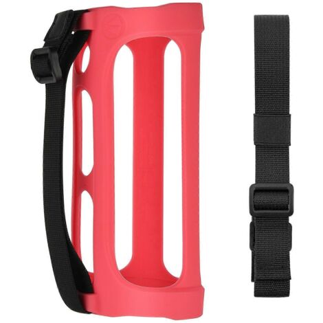 Étui de protection en silicone pour enceinte Flip 5 compatible Bluetooth, avec bandoulière, rouge. (1/5)