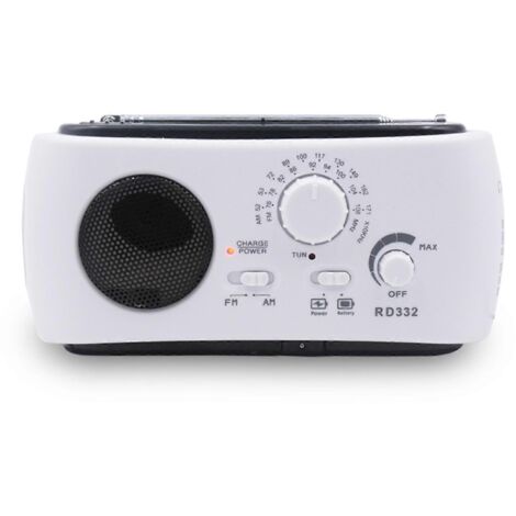 Radio AM/FM multifonction portable RD332 avec fonction météo et manivelle (1/5)