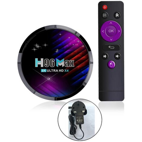 Boîtier TV intelligent H96 Max 8K, lecteur multimédia Wi-Fi double bande, puce S905X4, décodeur TV, prise B-UK, 2 GHz et 16 GHz (1/5)