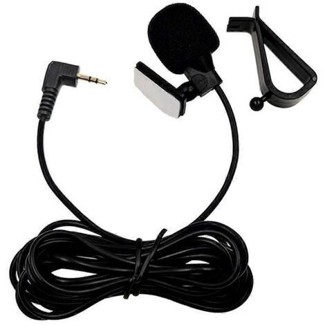 Microphone mini pour voiture, filaire PVC, stéréo/mono, prise jack 3,5 mm, coudé à 3 pôles 2,5 mm, pour lecteur DVD de voiture (1/5)