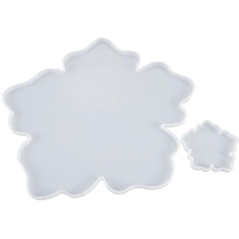 Ensemble de 2 moules en silicone pour sous-verres en forme de fleur, à réaliser soi-même. Idéal pour la fabrication de décorations et d'objets artisanaux. Moule en résine époxy cristal. (1/5)