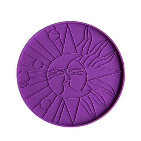 Moule en résine Croissant de Lune et Soleil, sous-verre, motif dessin au trait, sous-verre en silicone, sous-verre Soleil avec étoile, sous-verre (1/5)