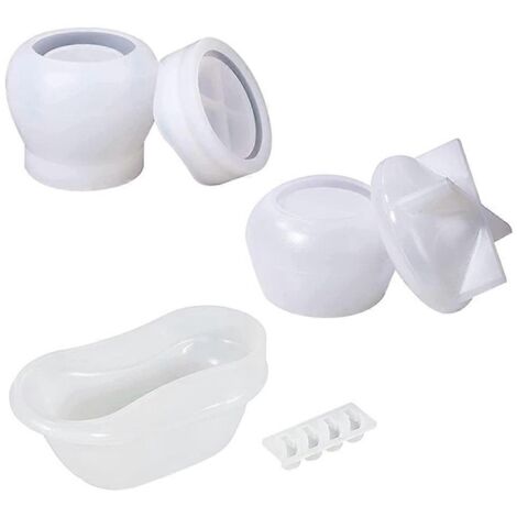 Moules en silicone pour pots à champignons, adaptés au moulage de résine époxy, avec couvercles. (1/5)