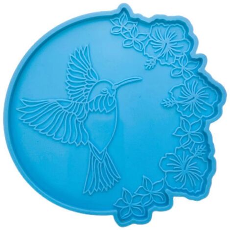 Moule en silicone pour napperon fait main, sous-verre colibri, moule en résine (1/5)